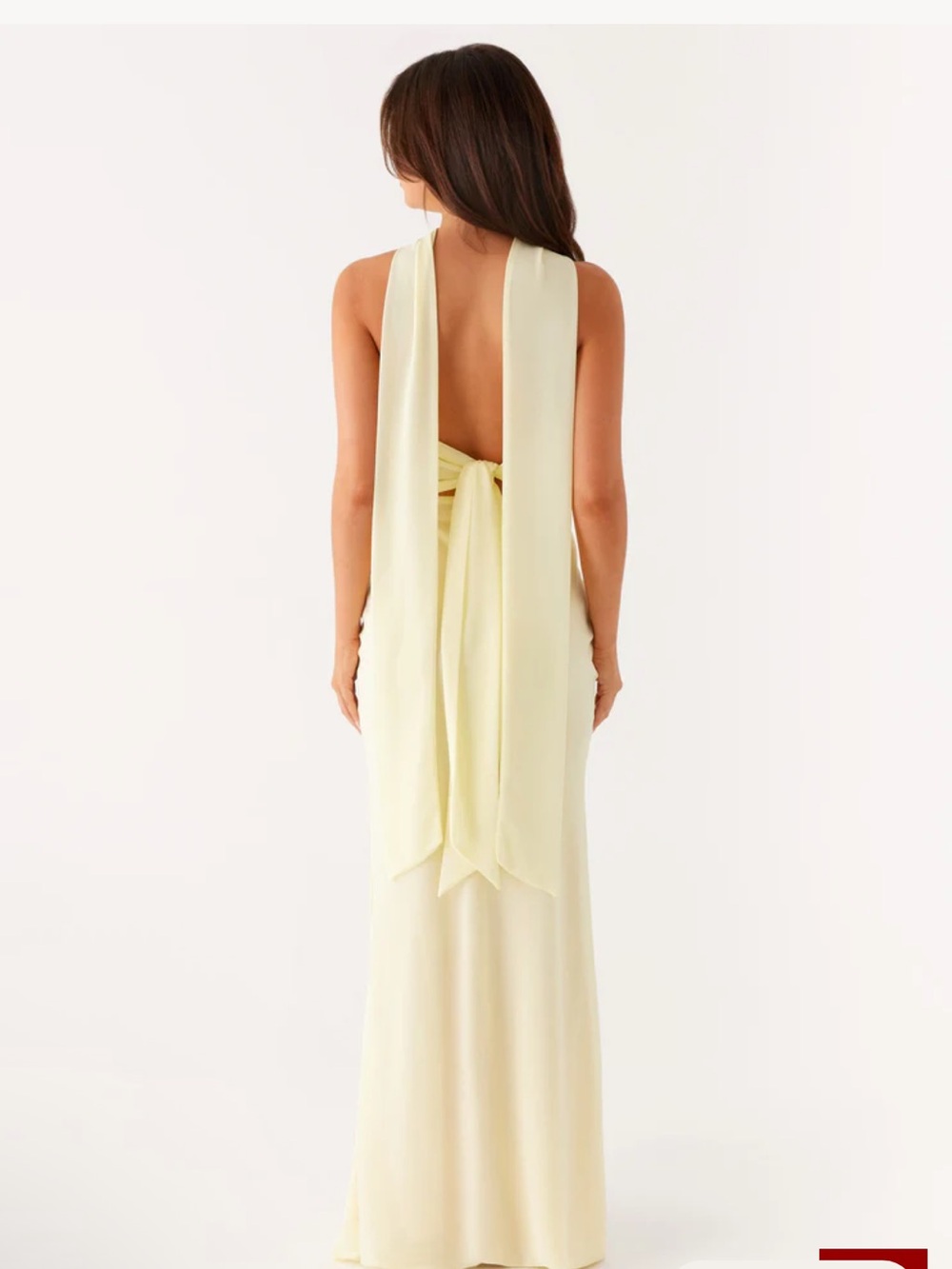 Peppermayo Pale Yellow Strapless Maxi Dress with Neck Scarf - Picture 3 of 5